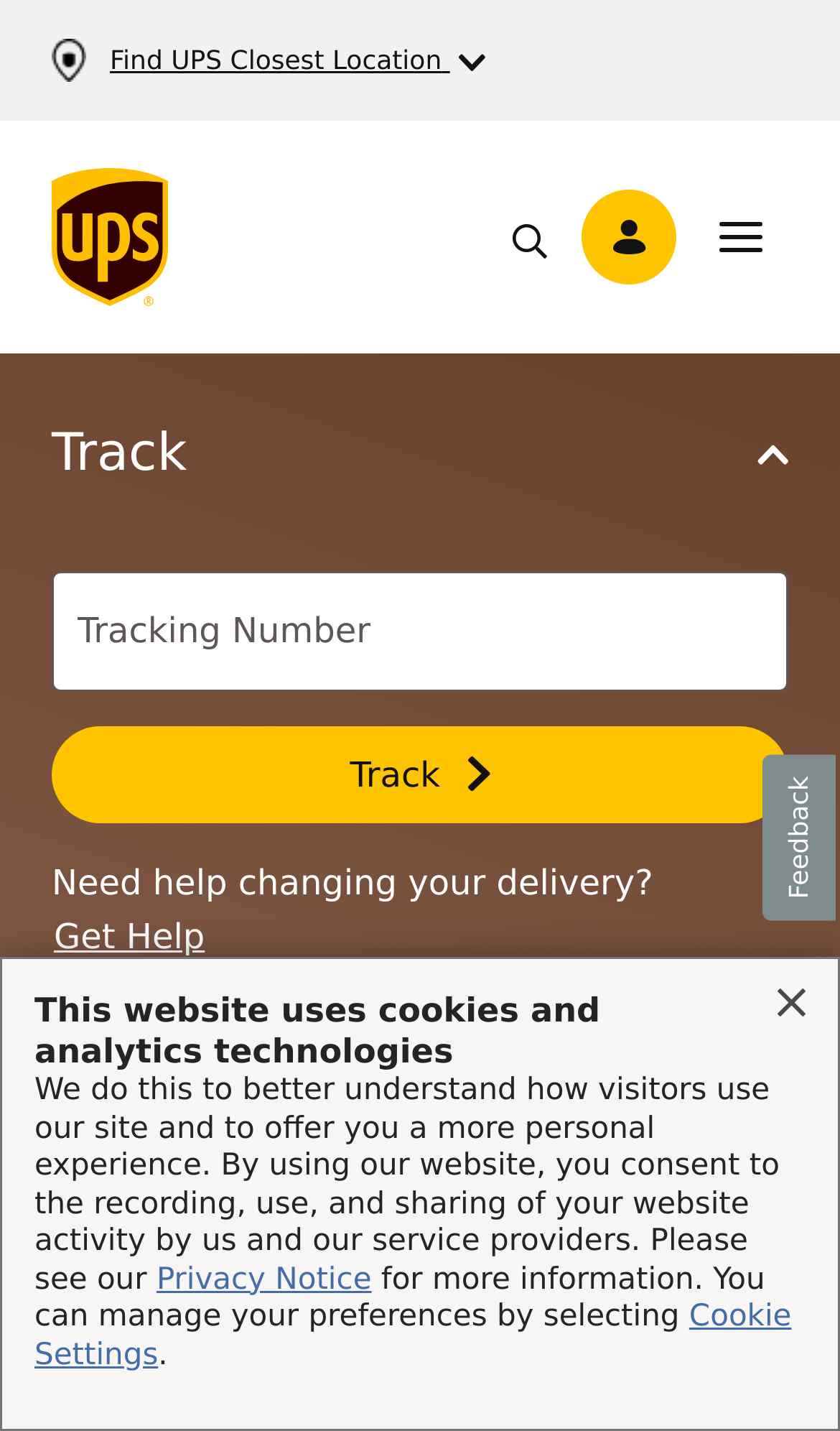 UPS phishing campaign screenshot